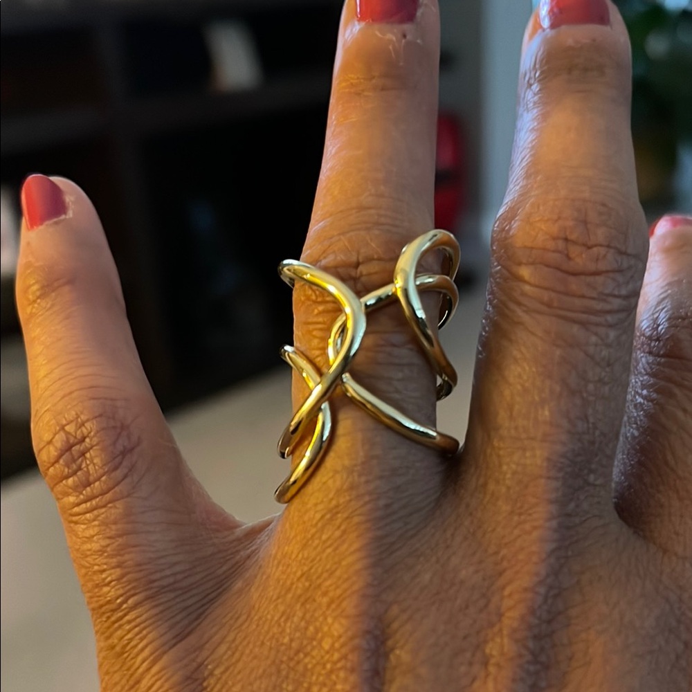 Gold Plated Bow Design Costume Ring